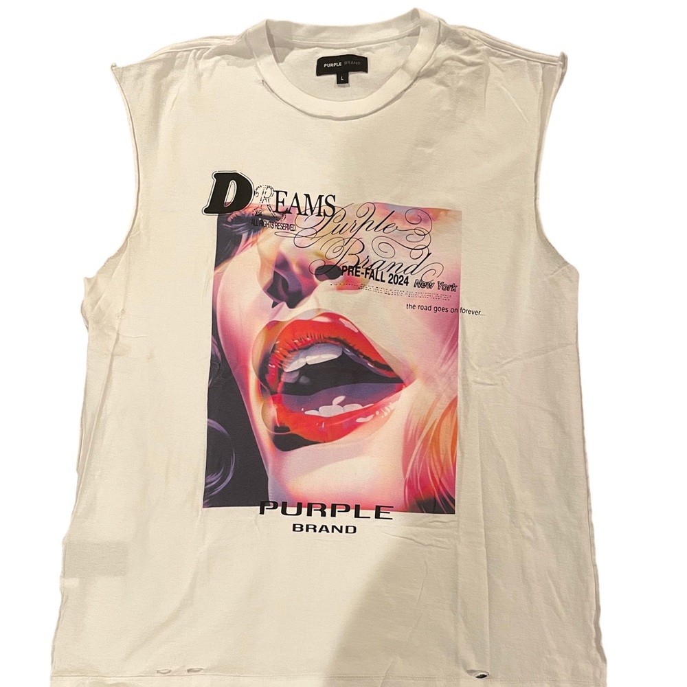 The Purple Brand Sleeveless Graphic T-Shirt
